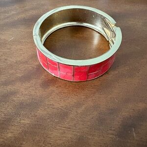 J Crew Red and Gold Bracelet